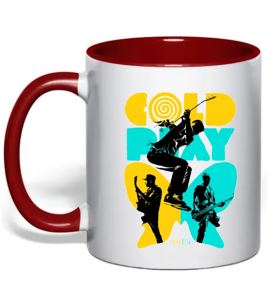 Чашка з кольоровою ручкою Coldplay Paradise Червоний фото