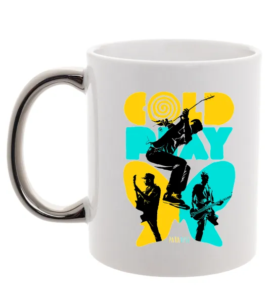 Чашка з кольоровою ручкою Coldplay Paradise Срібло фото