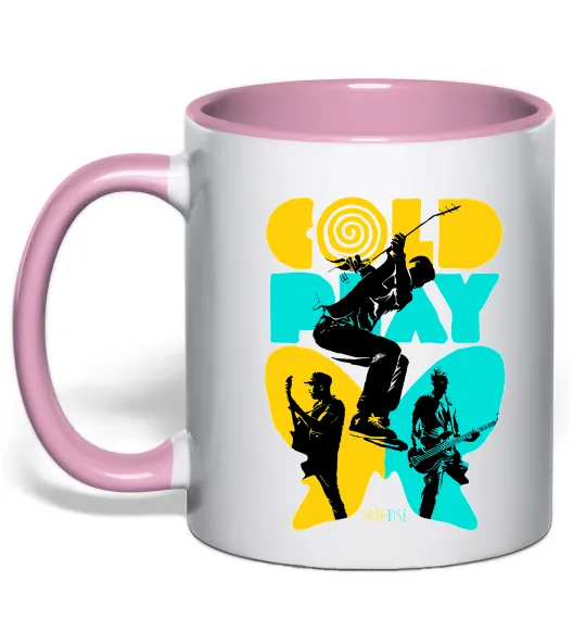 Чашка з кольоровою ручкою Coldplay Paradise Ніжно рожевий фото