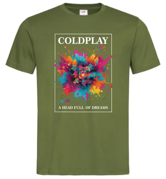 Чоловіча футболка Coldplay Head full of dreams Оливковий фото