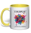 Чашка з кольоровою ручкою Coldplay Head full of dreams Сонячно жовтий фото