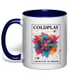 Чашка з кольоровою ручкою Coldplay Head full of dreams Глибокий темно-синій фото
