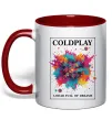 Чашка з кольоровою ручкою Coldplay Head full of dreams Червоний фото