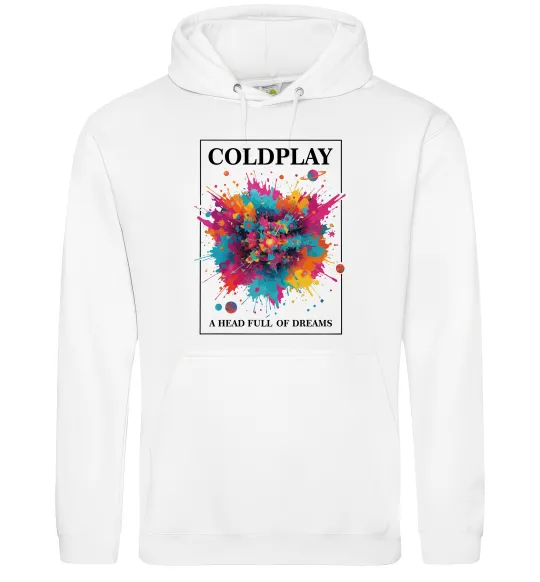 Чоловіча толстовка (худі) Coldplay Head full of dreams Білий фото