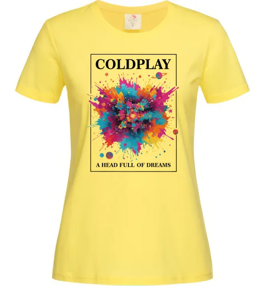 Жіноча футболка Coldplay Head full of dreams Лимонний фото