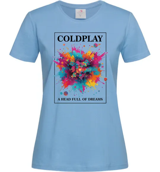 Жіноча футболка Coldplay Head full of dreams Блакитний фото