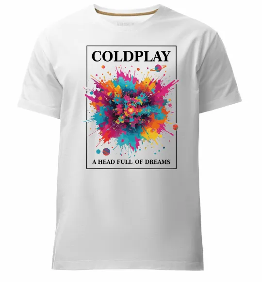 Чоловіча преміум футболка Coldplay Head full of dreams Білий фото