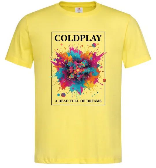 Чоловіча футболка Coldplay Head full of dreams Лимонний фото