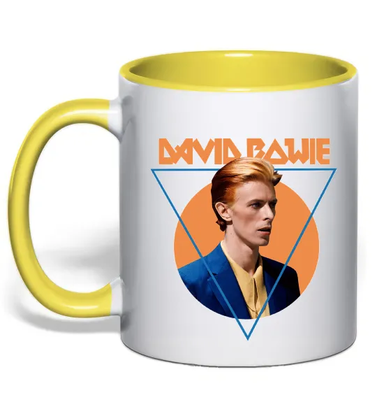 Чашка с цветной ручкой David Bowie photo Солнечно желтый фото