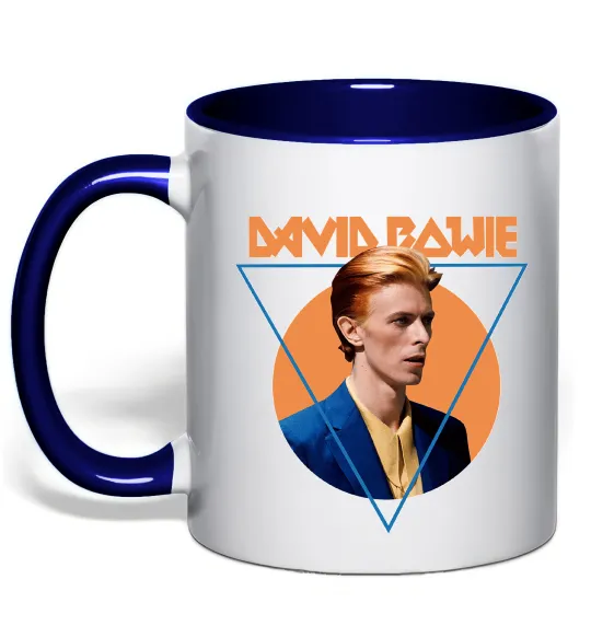 Чашка с цветной ручкой David Bowie photo Глубокий темно-синий фото