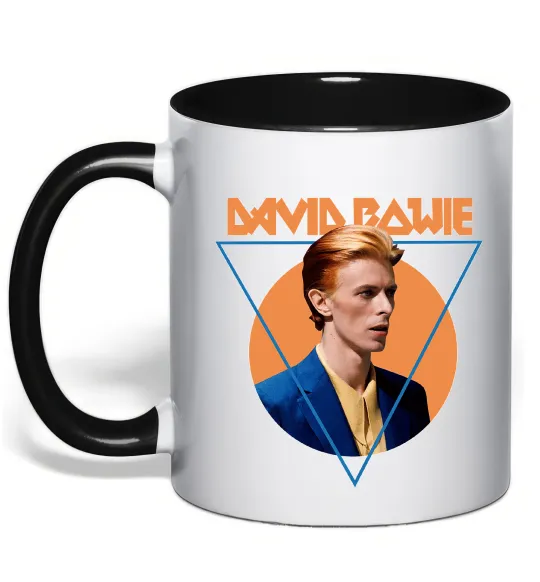 Чашка с цветной ручкой David Bowie photo Черный фото