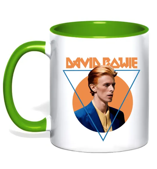 Чашка с цветной ручкой David Bowie photo Зеленый фото