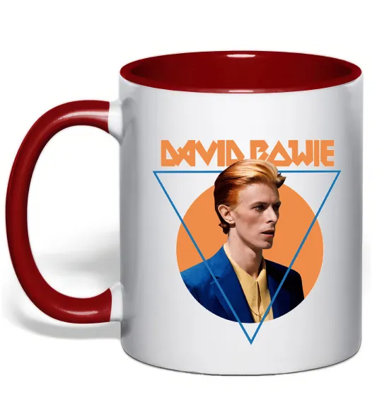 Чашка с цветной ручкой David Bowie photo Красный фото