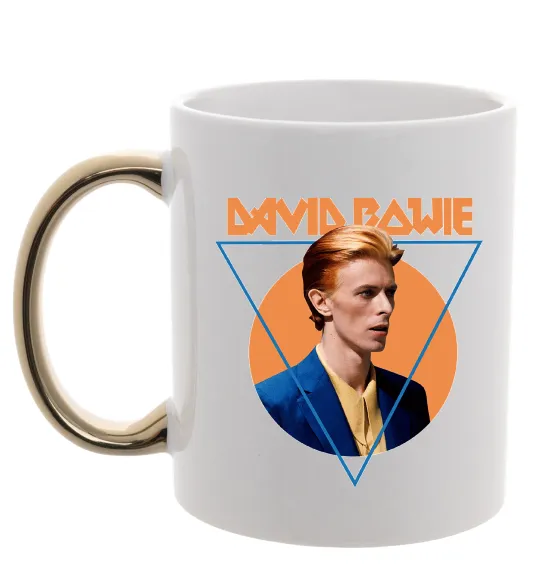 Чашка с цветной ручкой David Bowie photo Золото фото