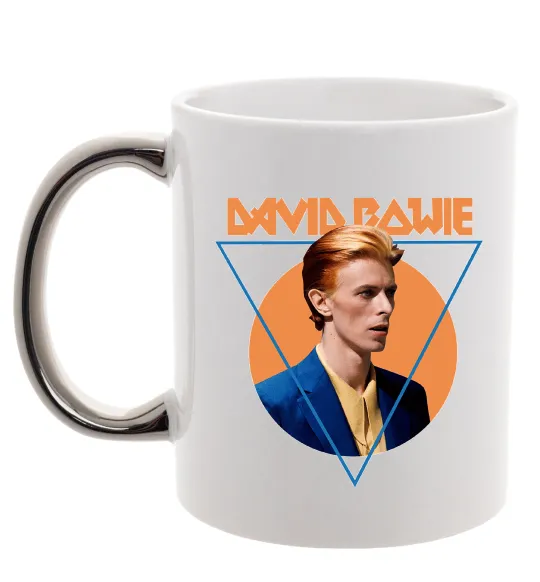Чашка с цветной ручкой David Bowie photo Серебро фото