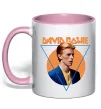 Чашка с цветной ручкой David Bowie photo Нежно розовый Чашка с цветной ручкой David Bowie photo Нежно розовый фото