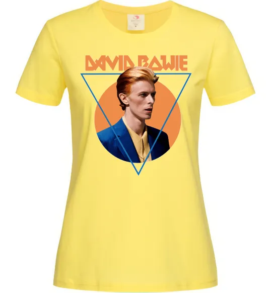 Женская футболка David Bowie photo Лимонный фото