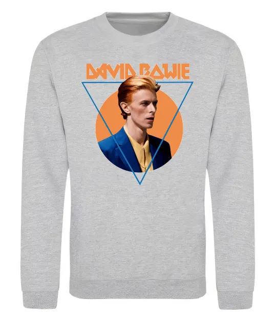 Свитшот David Bowie photo Серый меланж фото