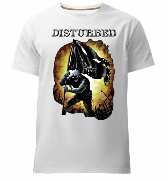 Мужская премиум футболка Disturbed Белый фото