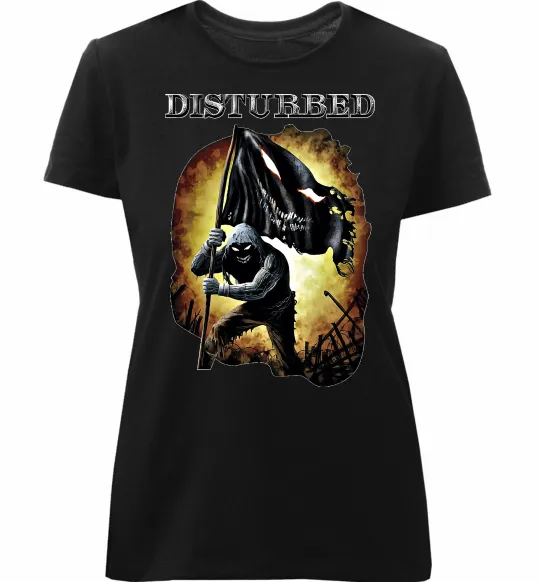 Женская премиум футболка Disturbed Черный фото