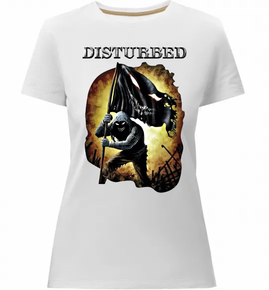 Женская премиум футболка Disturbed Белый фото