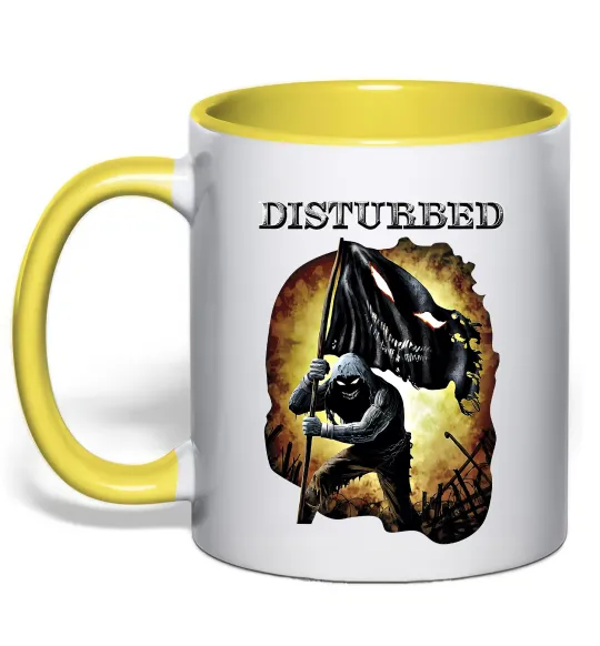 Чашка с цветной ручкой Disturbed Солнечно желтый фото