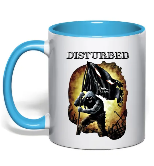 Чашка с цветной ручкой Disturbed Голубой фото