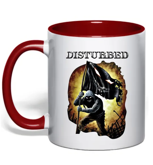 Чашка с цветной ручкой Disturbed Красный фото