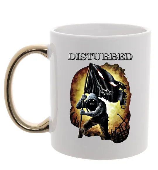Чашка с цветной ручкой Disturbed Золото фото