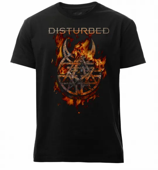 Мужская премиум футболка Disturbed amulet Черный фото