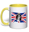 Чашка с цветной ручкой Sex Pistols God save the queen Солнечно желтый фото