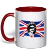 Чашка с цветной ручкой Sex Pistols God save the queen Красный фото