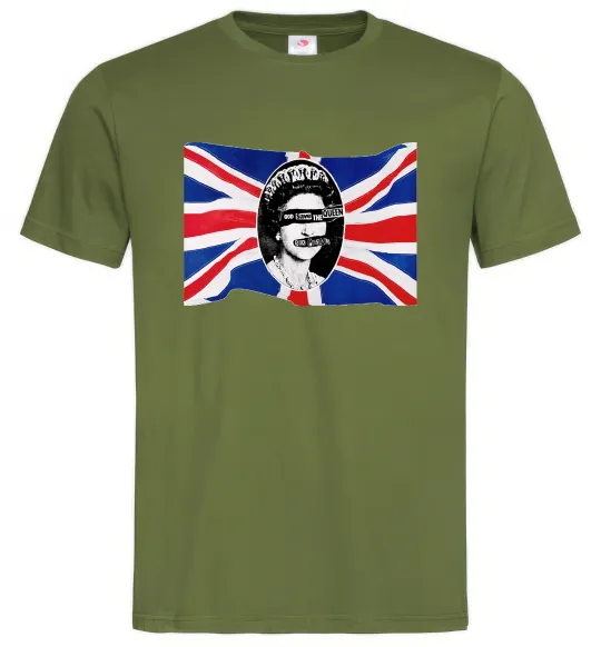 Чоловіча футболка Sex Pistols God save the queen Оливковий фото