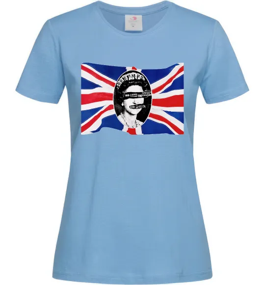 Жіноча футболка Sex Pistols God save the queen Блакитний фото