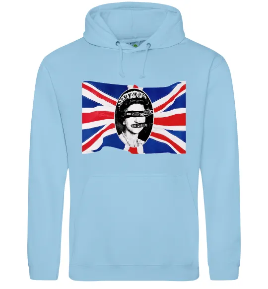 Чоловіча толстовка (худі) Sex Pistols God save the queen Блакитний фото