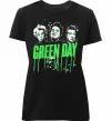 Женская премиум футболка Green Day band Черный фото