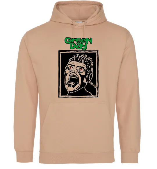 Мужская толстовка (худи) Green Day Scream Песочный фото