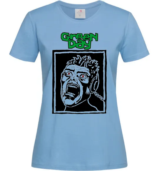 Женская футболка Green Day Scream Голубой фото