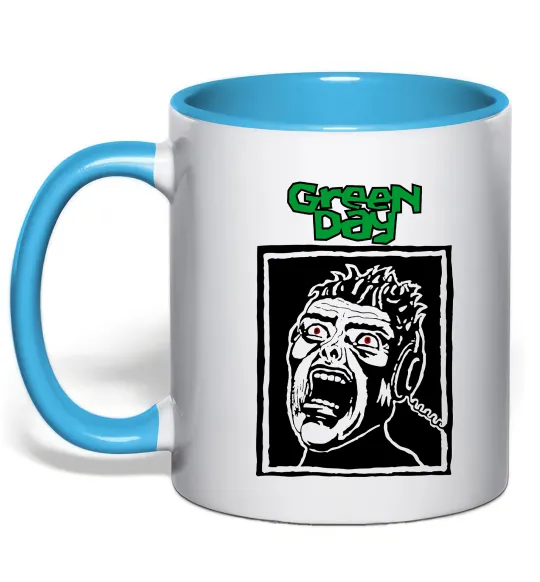 Чашка с цветной ручкой Green Day Scream Голубой фото