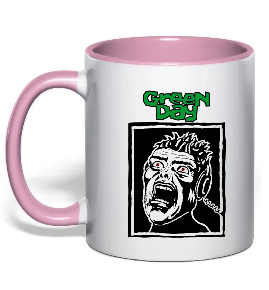 Чашка с цветной ручкой Green Day Scream Нежно розовый фото