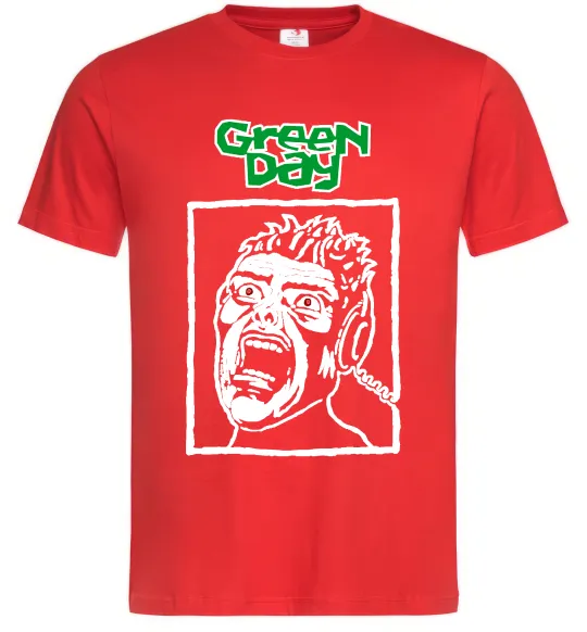 Мужская футболка Green Day Scream Красный фото