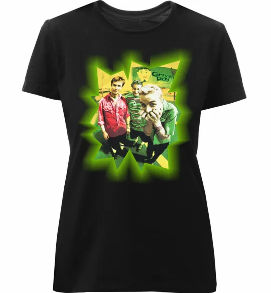 Женская премиум футболка Green Day фото Черный фото