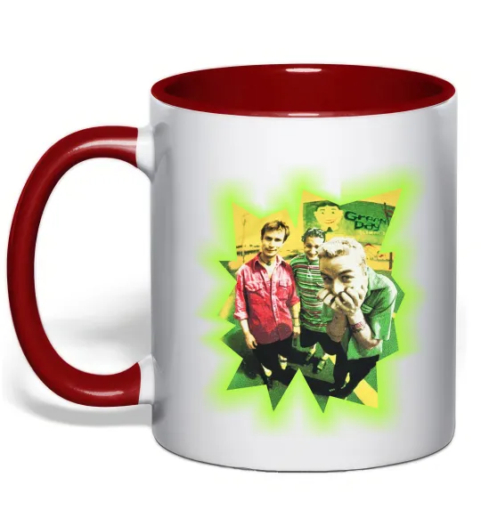 Чашка с цветной ручкой Green Day фото Красный фото