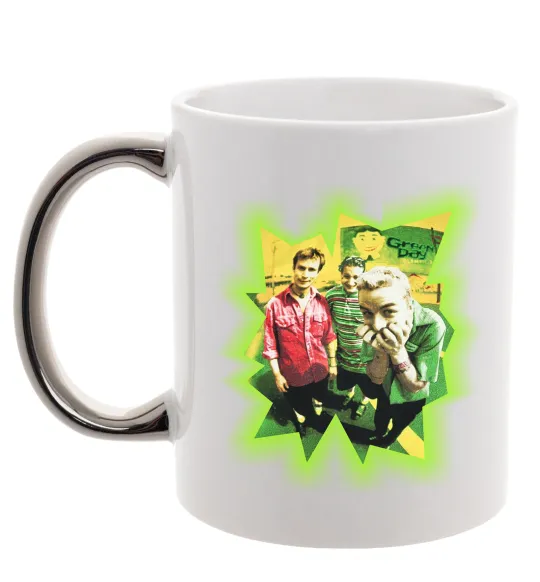 Чашка с цветной ручкой Green Day фото Серебро фото
