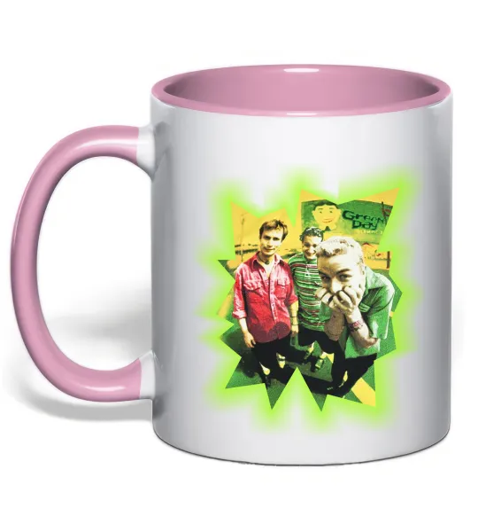 Чашка с цветной ручкой Green Day фото Нежно розовый фото