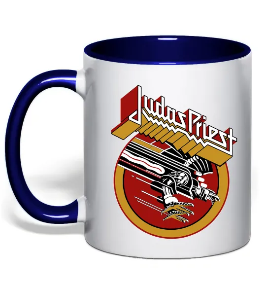 Чашка з кольоровою ручкою Judas Priest Screaming for vengeance Глибокий темно-синій фото