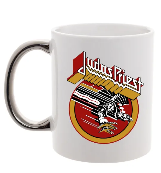 Чашка з кольоровою ручкою Judas Priest Screaming for vengeance Срібло фото