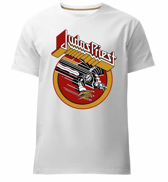 Мужская премиум футболка Judas Priest Screaming for vengeance Белый фото