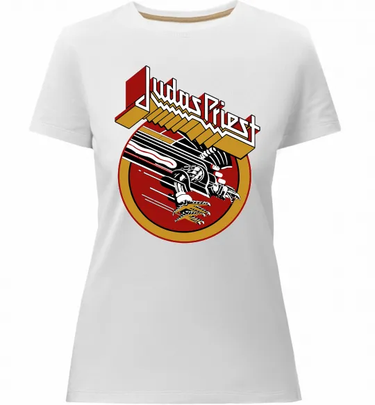 Женская премиум футболка Judas Priest Screaming for vengeance Белый фото