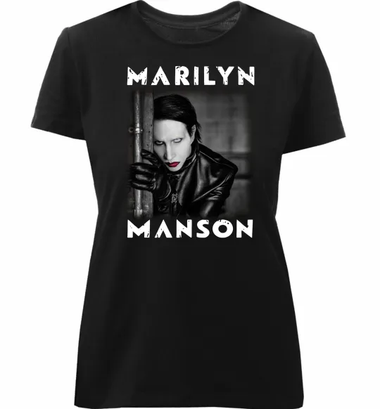 Женская премиум футболка Marylin Manson фото Черный фото